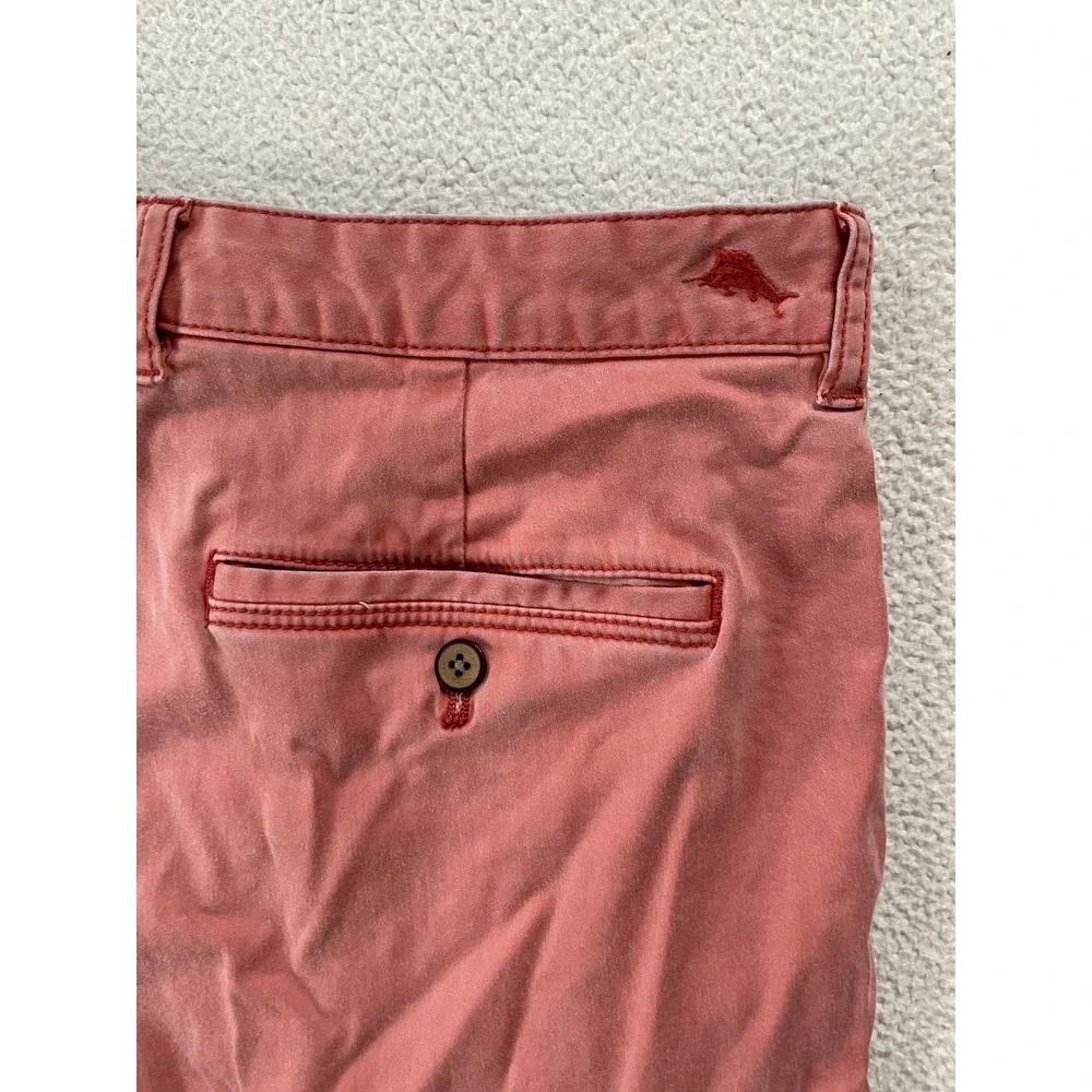Tommy Bahama Mens 33x10 Shorts Coral Red Boracay Chino Cotton Blend Faded Salmon